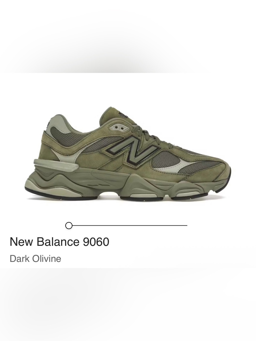NWT New Balance 9060 “Dark Olivine” Women’s Size 8